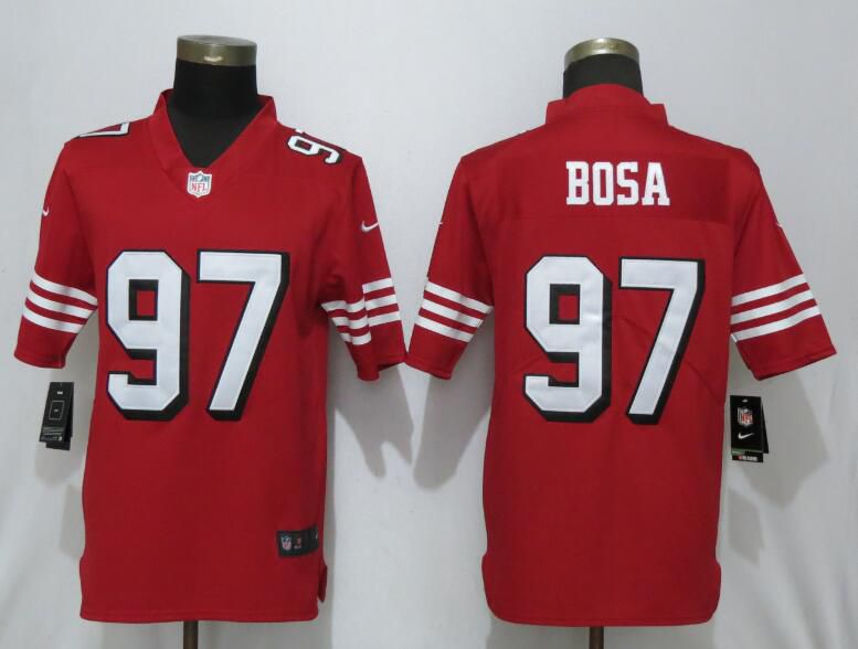Men San Francisco 49ers #97 Bosa Red Nike Color Rush Vapor Untouchable Limited Player NFL Jerseys->women nfl jersey->Women Jersey